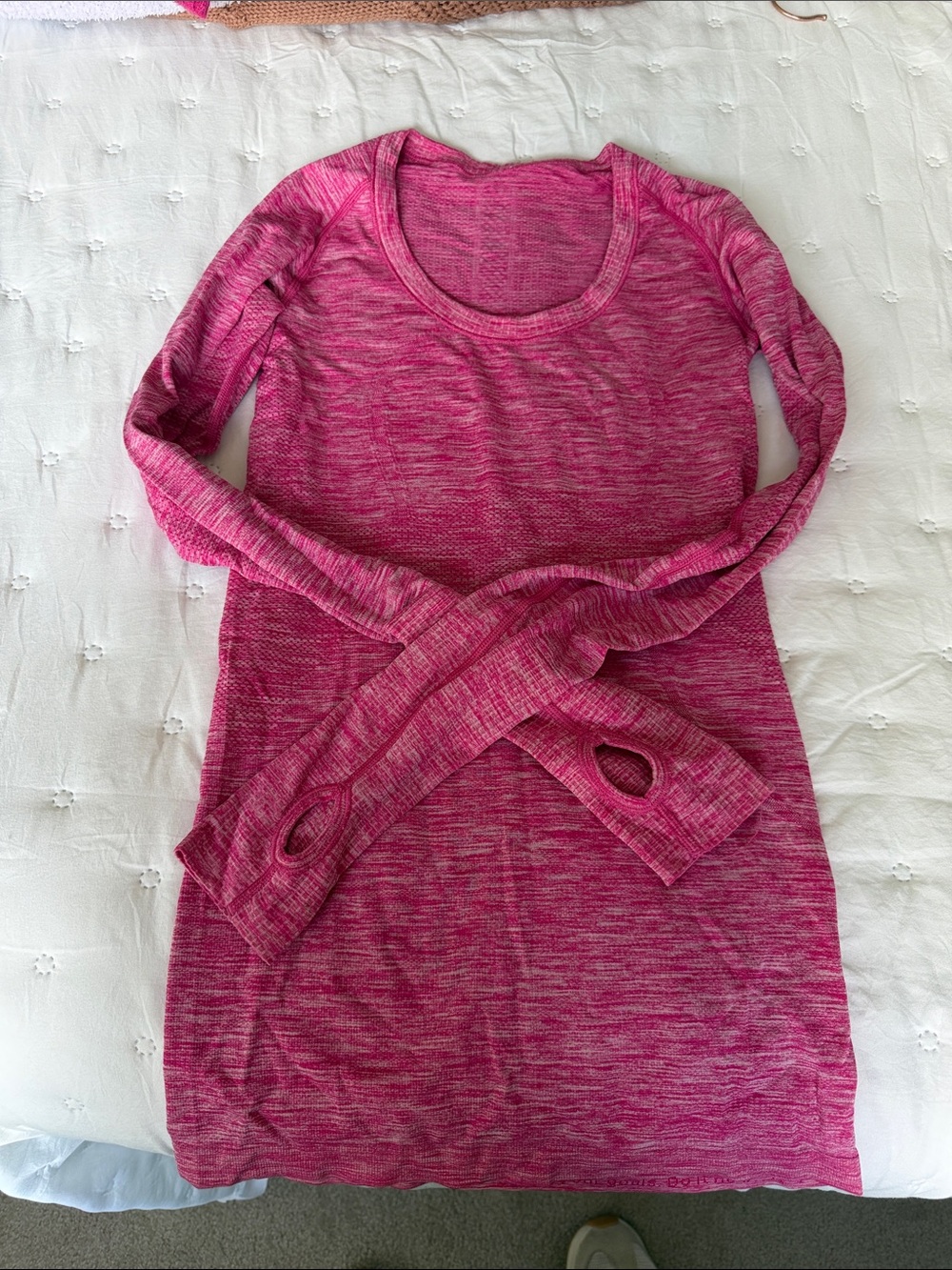 lululemon athletica Women's Long Sleeve Crewneck Top in Pink Heather